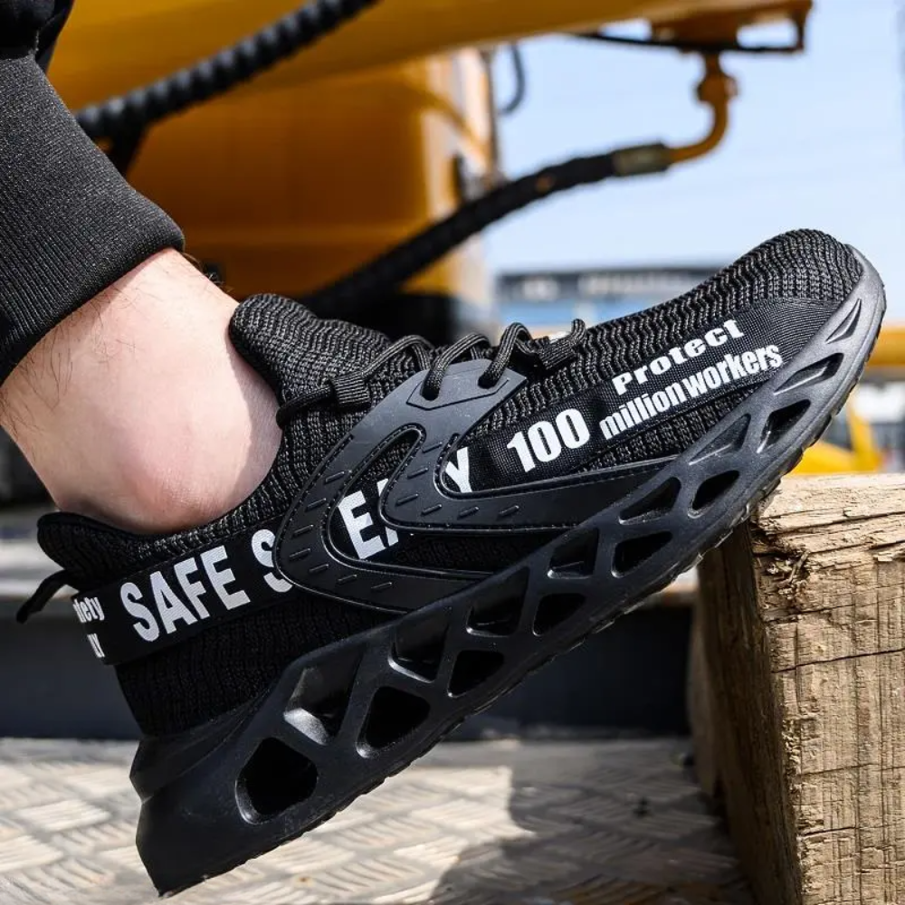 Ultralight Breathable Non-Slip Safety Shoes with Steel Toe and Kevlar Sole for Enhanced Comfort and Protection-1