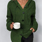 Women Oversized Cardigan - Hooded Button, Textured Knit