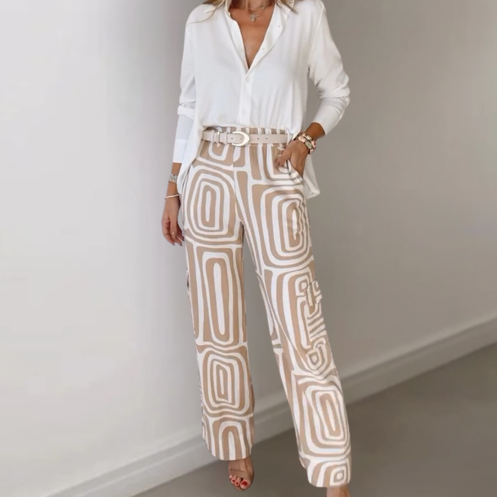 Vielseitiges Damen Outfit Set – elegante Bluse und schicke Hose, atmungsaktiv, für Büro und Freizeit 1
