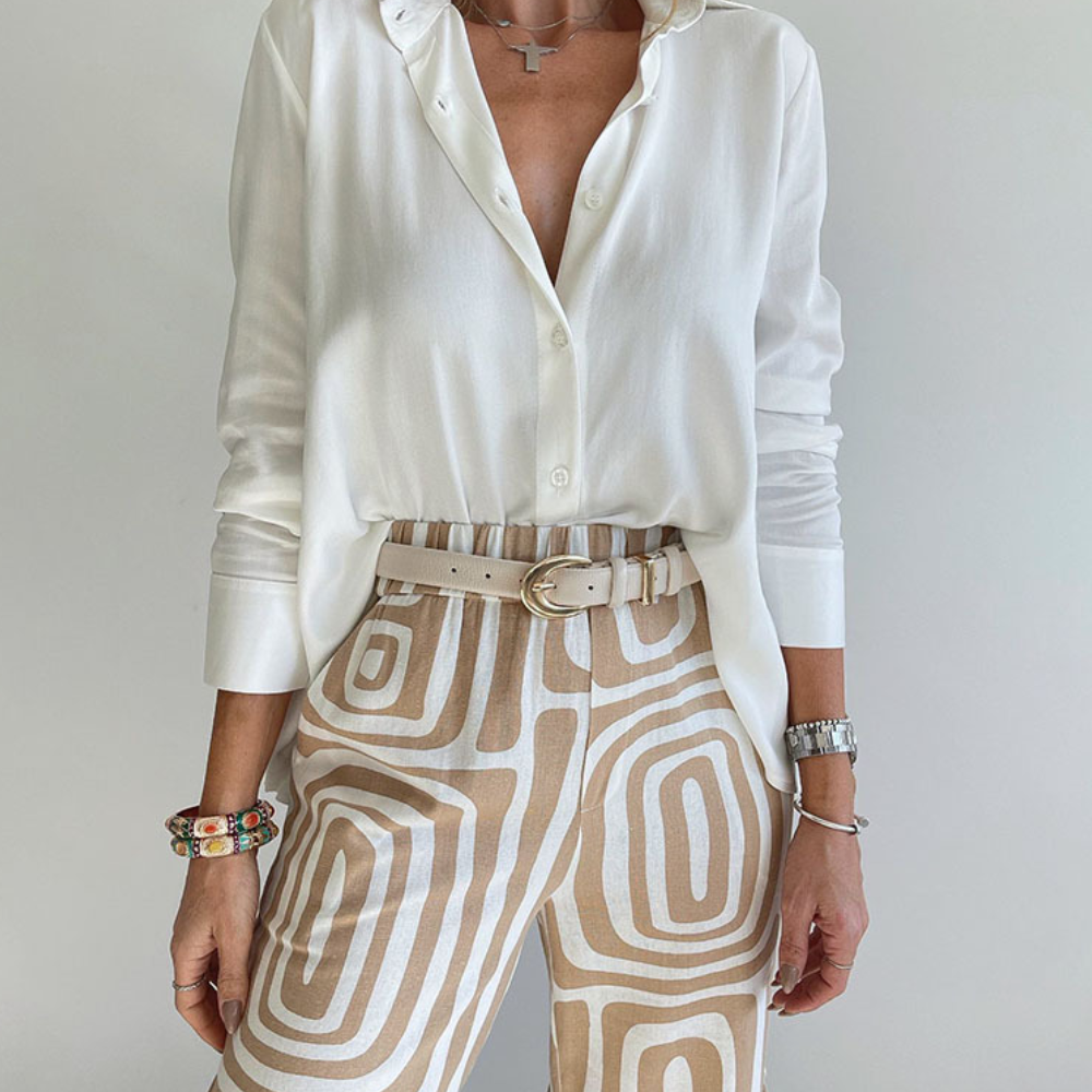 Vielseitiges Damen Outfit Set – elegante Bluse und schicke Hose, atmungsaktiv, für Büro und Freizeit 2