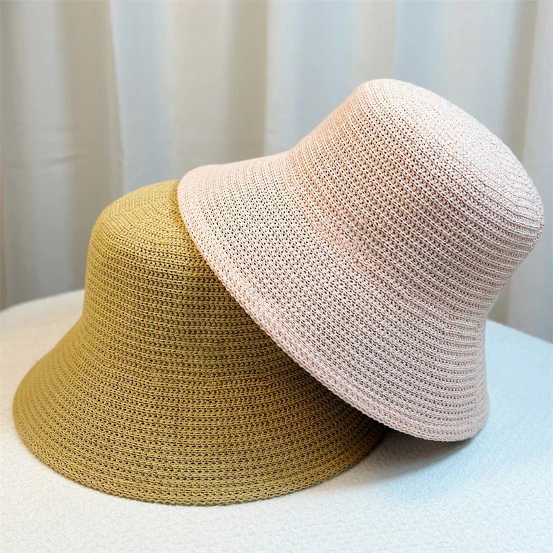 Light Women's Bucket Hat - Retro Straw, Summer