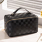 Waterproof women’s travel toiletry bag – spacious plaid design, durable materials, for beauty essentials 5