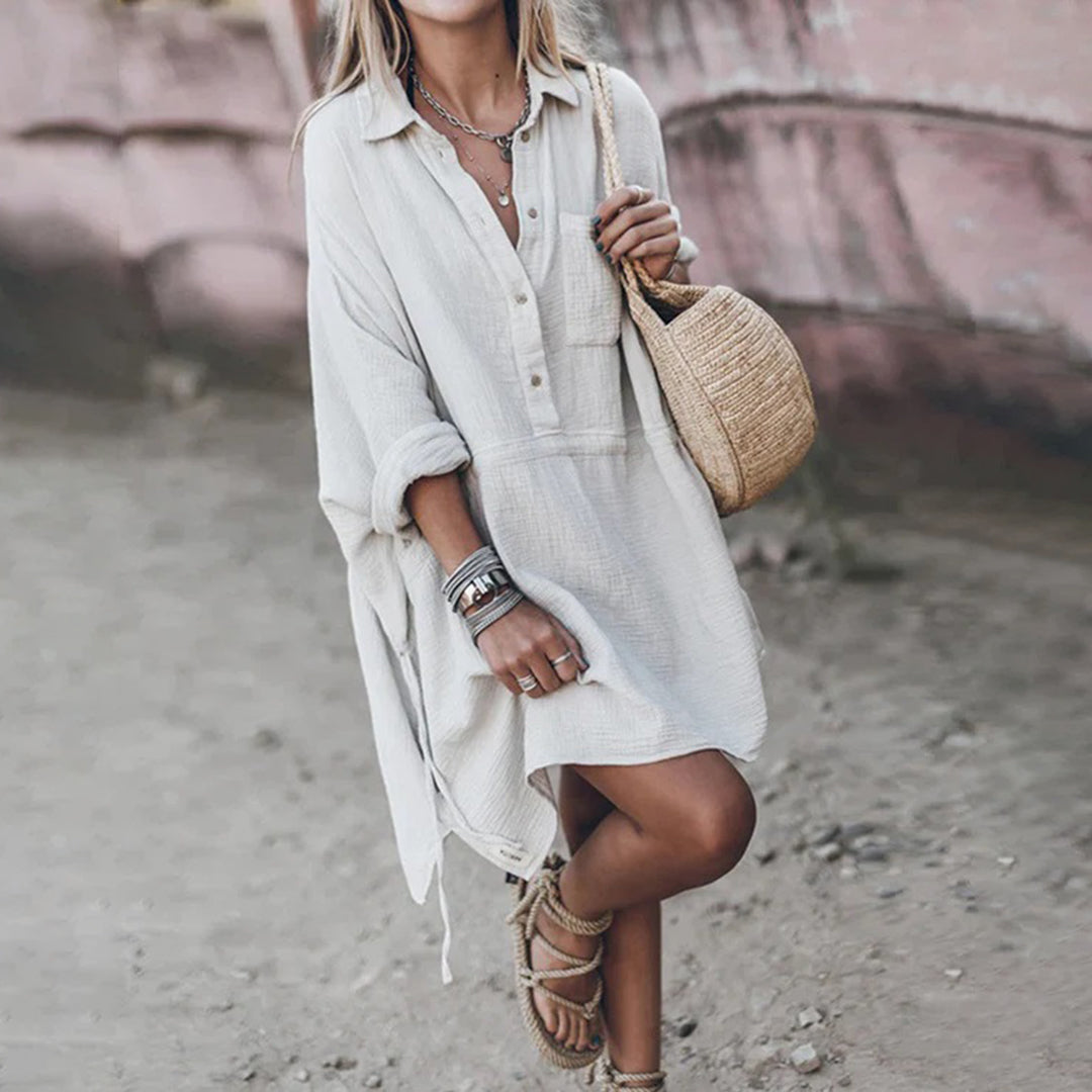 Variant image for Relaxed Loose Women's Summer Dress in Breathable Fabric, Casual Chic Knee-Length Design for Effortless Style and Comfort-7