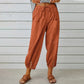 Variant image for Comfortable Casual Capri Pants for Women with Adjustable Drawstring Waist and Functional Pockets in Cotton and Linen-57