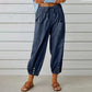 Variant image for Comfortable Casual Capri Pants for Women with Adjustable Drawstring Waist and Functional Pockets in Cotton and Linen-50