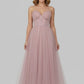 Plush flattering women's camisole dress - corset bodice, mid-length skirt, mesh, for evening