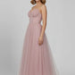 Plush flattering women's camisole dress - corset bodice, mid-length skirt, mesh, for evening