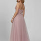 Plush flattering women's camisole dress - corset bodice, mid-length skirt, mesh, for evening