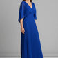 Flowy Women's Dress - V-Neck Bat-Sleeve High-Waist, Light Polyester, Casual Daywear