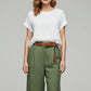Women's Breathable Shorts - Casual, Knee-Length, Straight-Leg, Cotton Linen, For Casual Summer Wear