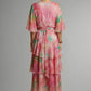 Light Women’s Dress - Pullover, Layered, Chiffon, Tie-Dye, Casual Vacation