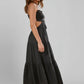 Light Flattering Women's Maxi Dress - Smocked Bodice, Tiered Swing Skirt, Plush Fabric, Casual Wear