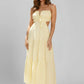 Light Flattering Women's Maxi Dress - Smocked Bodice, Tiered Swing Skirt, Plush Fabric, Casual Wear