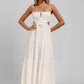 Light Flattering Women's Maxi Dress - Smocked Bodice, Tiered Swing Skirt, Plush Fabric, Casual Wear