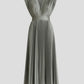 Light women's dress - v-neck pleated sleeveless, polyester, casual wear for summer events