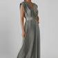Light women's dress - v-neck pleated sleeveless, polyester, casual wear for summer events