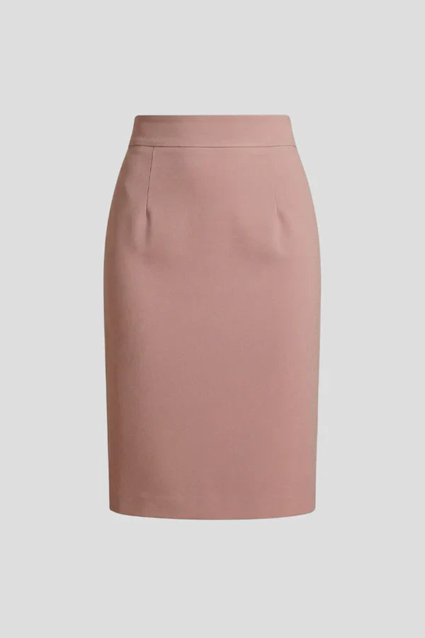 women's Stretchy pencil skirt - flattering high-waist, polyester, for office wear