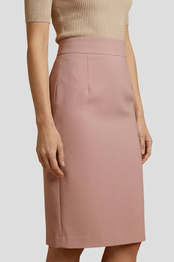 women's Stretchy pencil skirt - flattering high-waist, polyester, for office wear