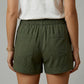 Women's Breathable Shorts - Pleated Pocket, Wide-Leg, Cotton Blend, Casual Wear, Pull-On Style