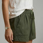 Women's Breathable Shorts - Pleated Pocket, Wide-Leg, Cotton Blend, Casual Wear, Pull-On Style