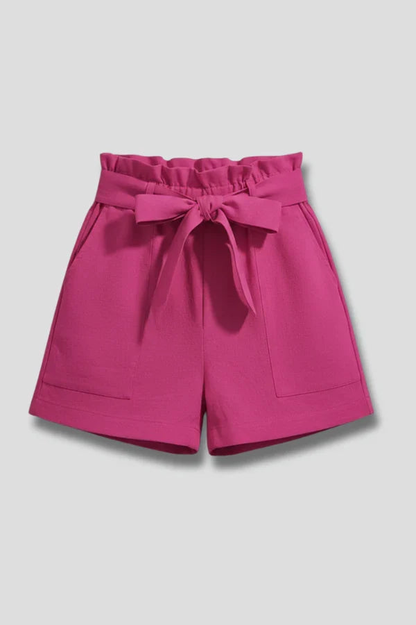 high-waisted wide-leg with pockets, cotton-linen blend, casual – Breathable women's shorts