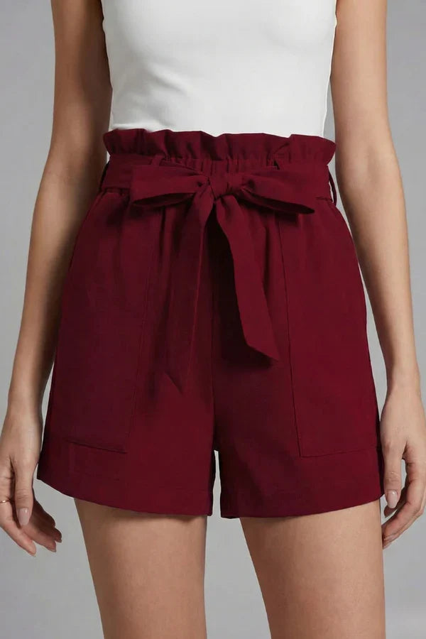 high-waisted wide-leg with pockets, cotton-linen blend, casual – Breathable women's shorts