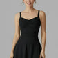 sleeveless ruched-bust, nylon, for pool – Fast-dry flattering women's skirted swimsuit