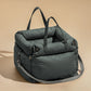 Pet Outing Lathe Deluxe Faux Leather Dog Car Seat - Travel-Friendly Booster Bed for Cats and Dogs