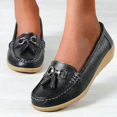 Women's Orthopedic Moccasins, Breathable PU Leather Ladies Moccasin Shoes for Comfort and Support-3