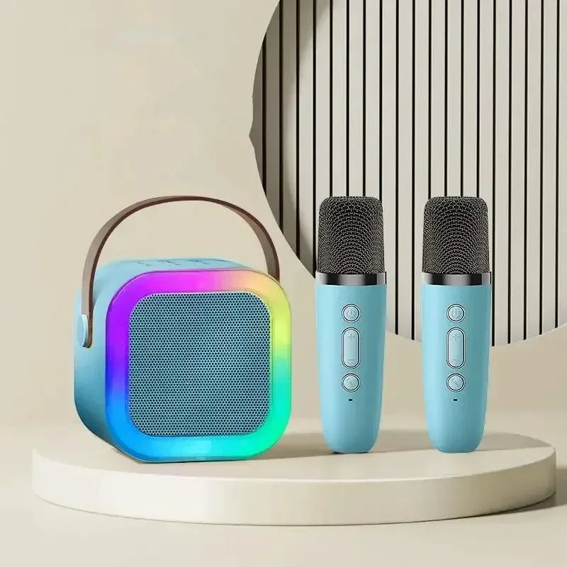 Travel-Friendly Bluetooth Karaoke Machine with Cordless Microphones - Fun Family Singing Gift