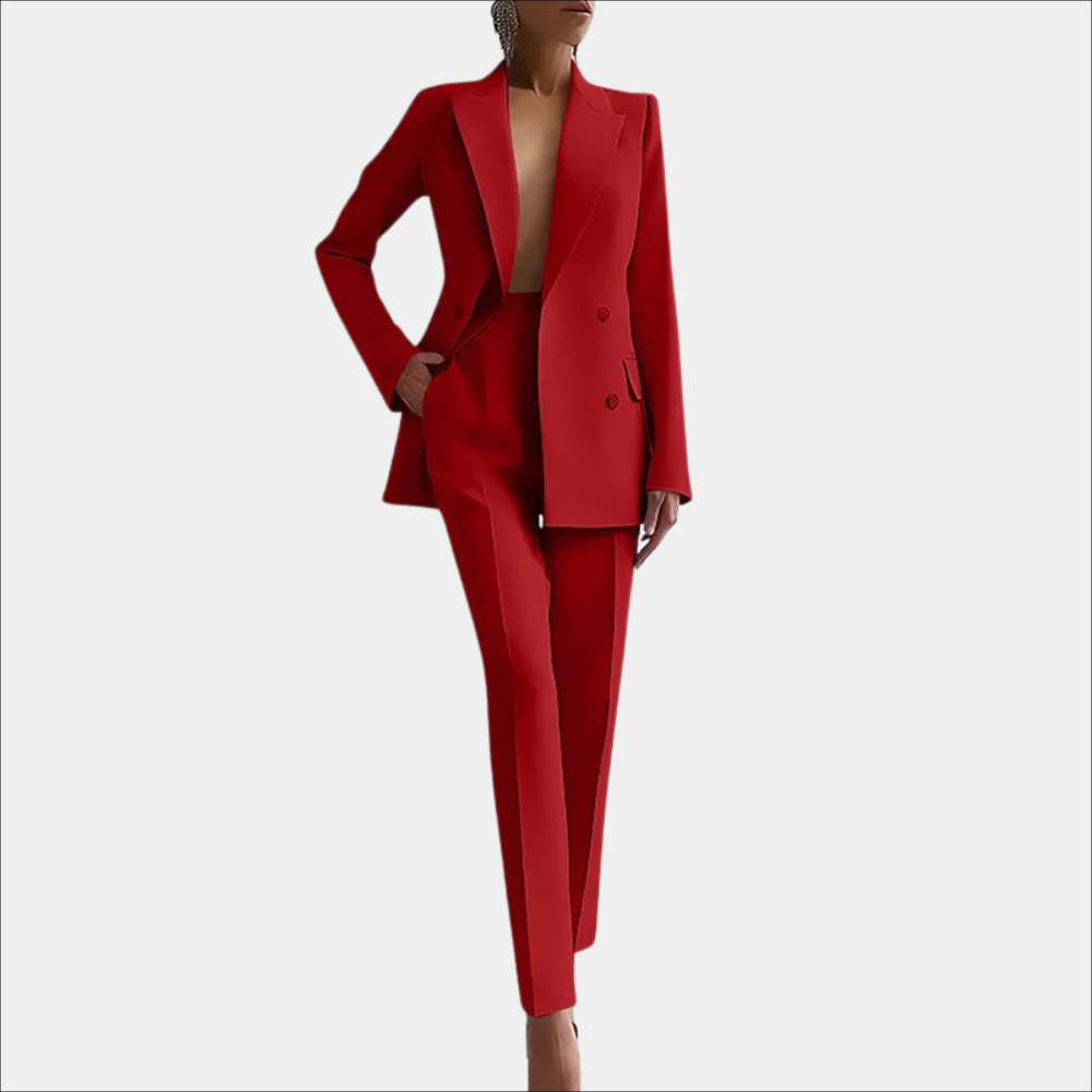 Zeitloser Damenanzug – eleganter Blazer und Slim-Fit Hose, hochwertige Stoffe, für Büro und festliche Anlässe 5