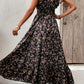 Black A-Line Dress for Women with Ruffle Sleeves and Elastic Waist, Lightweight Spring Fashion-2