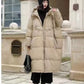 Cozy Warm Women’s Down Coat - Mid Length, Velvet, Winter