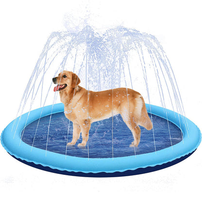 Dog Splash Pad Inflatable Fountain For Pets Summer 2025 Backyard Water Toy Non Slip Travel-Friendly