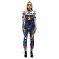 and Stretchy Body-Hugging Women's Printed Jumpsuit - Contoured Full-Body, Milk Silk Second-Skin for Cosplay