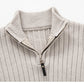 Men's Fitted Half Turtleneck Zip Sweater - Ribbed Knit