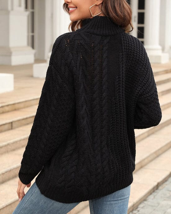 Women's Warm Turtleneck Sweater - Slim, Chunky Knit, Winter