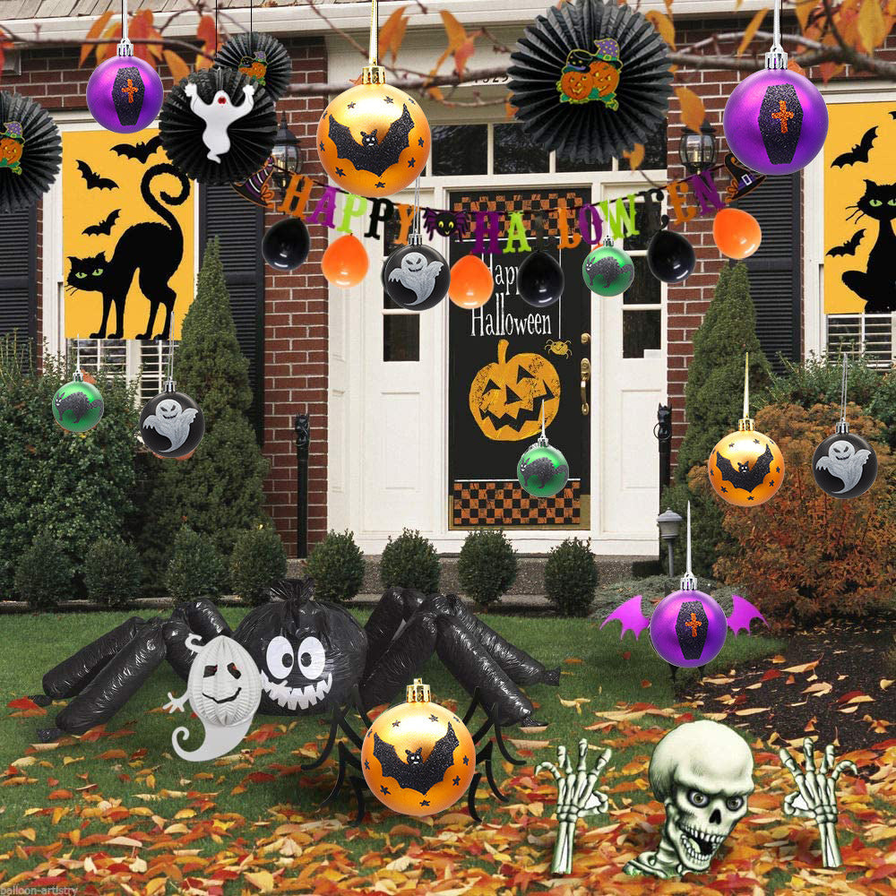 Ornaments Halloween 6cm Matte Balls Hanging Porch Decor