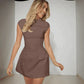 Variant image for Elegant Mini Dress with Cap Sleeves in Black, White, Pink, Red - Flattering Fit, Soft Polyester Fabric, Multiple Sizes Available-36