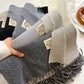 Women Warm Scarf - Reversible Fringed Cashmere Winter
