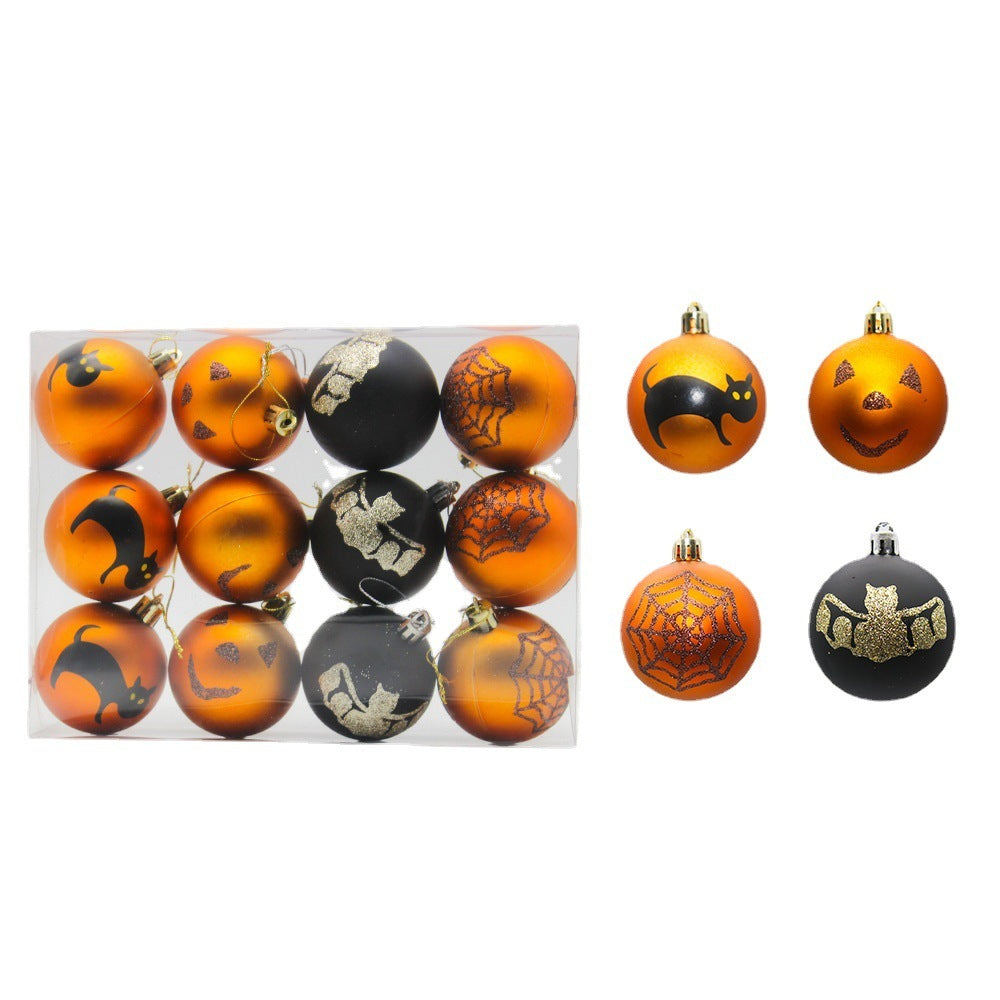 Ornaments Halloween 6cm Matte Balls Hanging Porch Decor