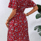 Feminine Boho Summer Dress with V-Neck and Flutter Sleeves, Lightweight Breathable Fabric, Available in Black and Red-3