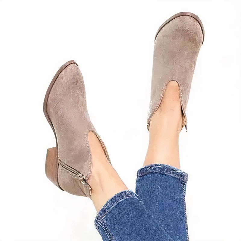 Stylish Black Ankle Boots for Women, High-Quality Leather Pointed Toe Booties with Soft Sole and Ankle Zipper-3