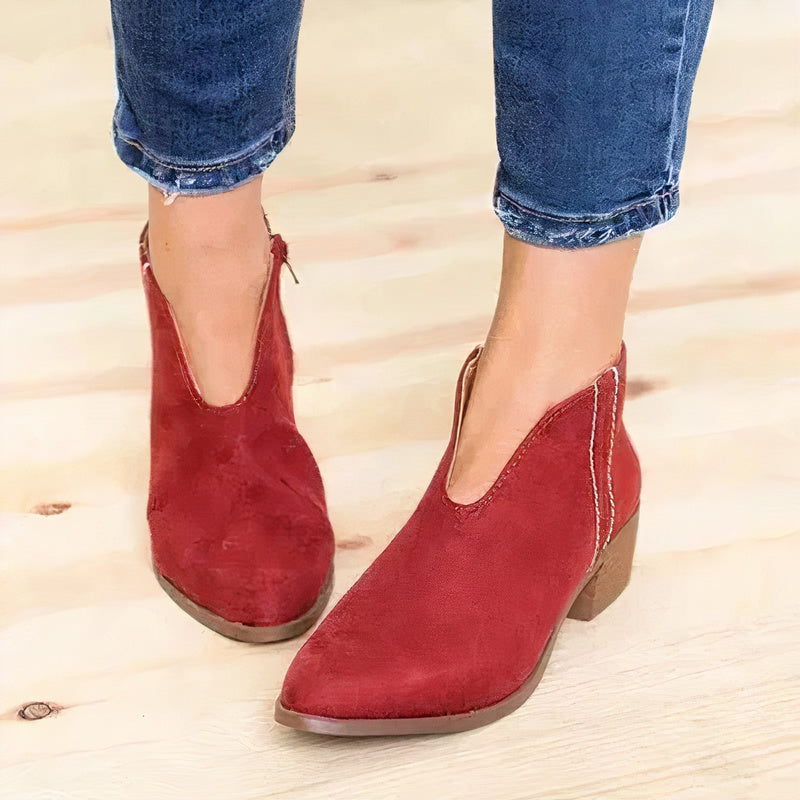 Stylish Black Ankle Boots for Women, High-Quality Leather Pointed Toe Booties with Soft Sole and Ankle Zipper-1
