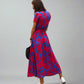 Elegant A-Line Women's Dress with V-Neck and Floral Pattern, Perfect for Summer and Formal Occasions-6
