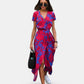 Elegant A-Line Women's Dress with V-Neck and Floral Pattern, Perfect for Summer and Formal Occasions-4