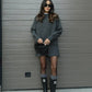Plush Flattering Women’s Sweater Skirt Kit - Pullover Crewneck, Knit High-Waist A-Line Mini Skirt For Fall