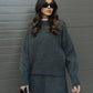 Plush Flattering Women’s Sweater Skirt Kit - Pullover Crewneck, Knit High-Waist A-Line Mini Skirt For Fall