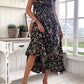 Black A-Line Dress for Women with Ruffle Sleeves and Elastic Waist, Lightweight Spring Fashion-4
