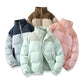 Unisex Insulating Puffer Coat - Stand Collar, Cotton